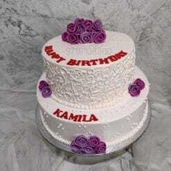 2 Tier Purple Rose Cake, Tier Cake