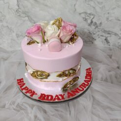 Floral Golden Pearls Cake