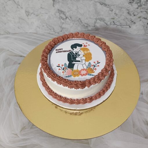 Anniversary Cake Design for Couple