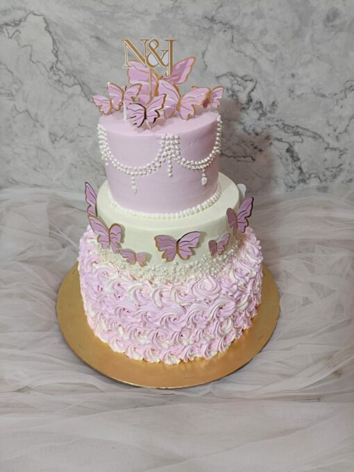 3 Tier Butterfly Cake