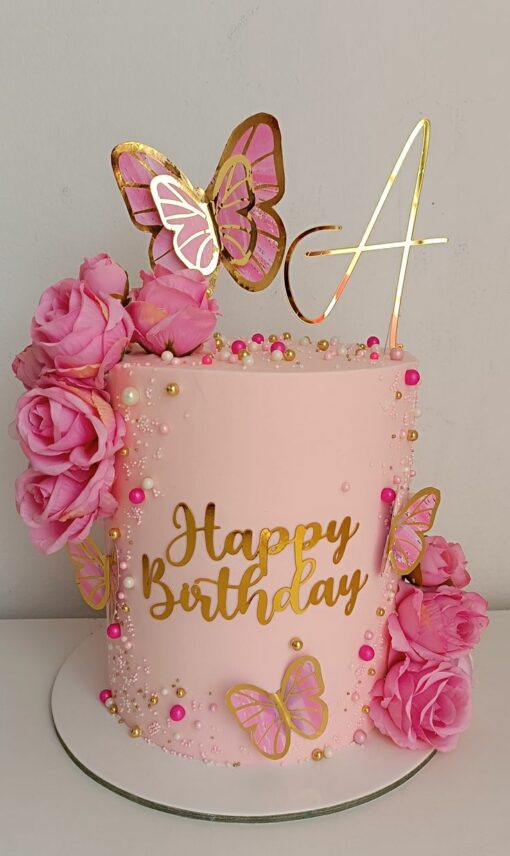 Delightful Pink Rose Cake