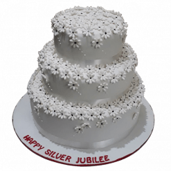 Silver Jubilee Cake, Best cake design for 25th Anniversary