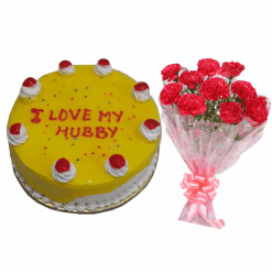 Pure Love Cake with Flower Bouquet