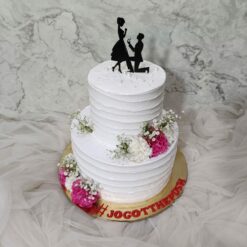 Floral Engagement Cake