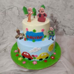 2 tier motu patlu cake
