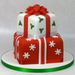 2 Tier Christmas Gift Box Cake